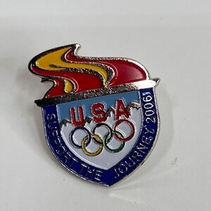 Aminco USA Olympic Support The Journey 2006 Visa Enamel Pin Blue Red White